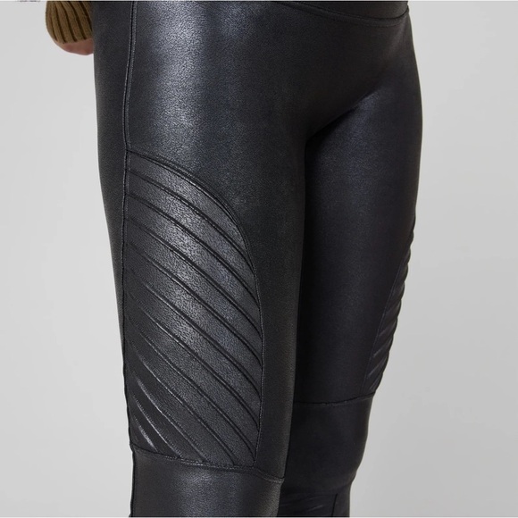 Spanx Faux Leather Moto Leggings - Picture 4 of 13